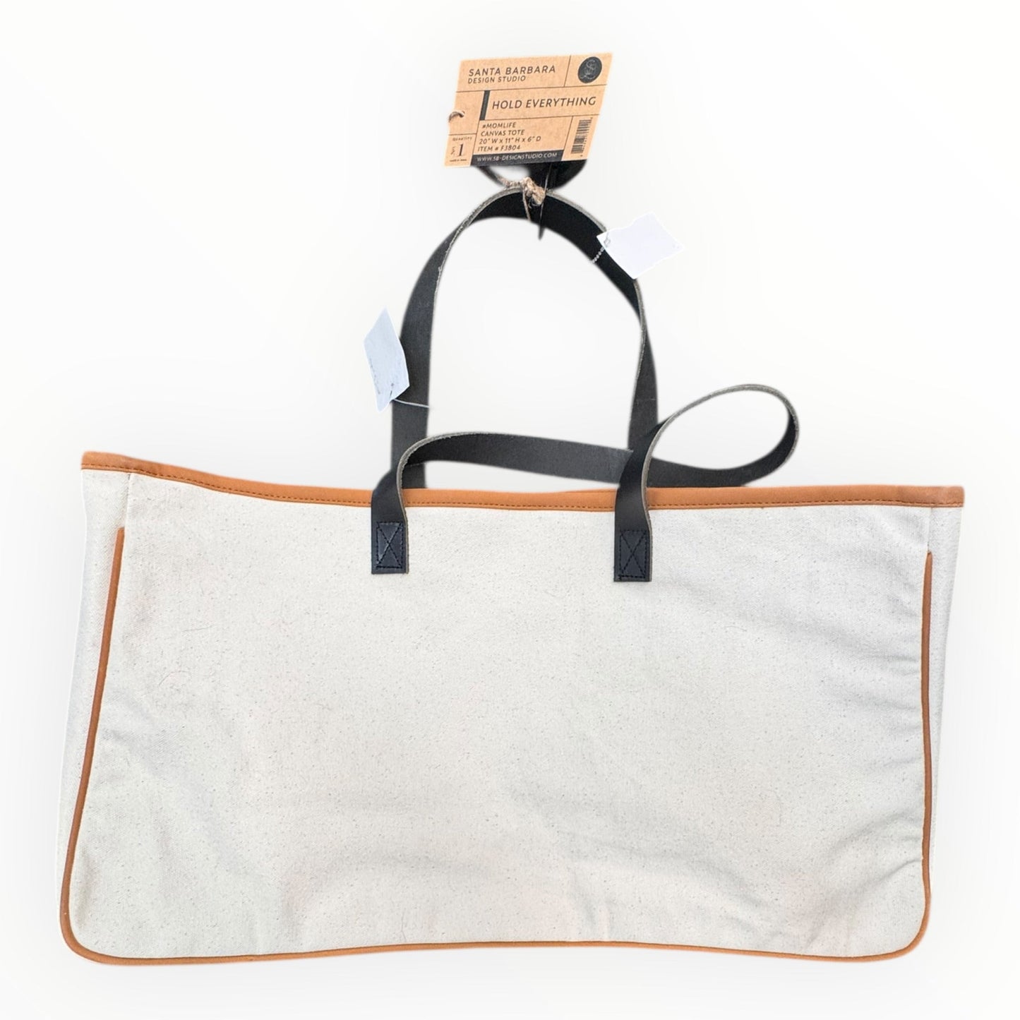 Tote By Clothes Mentor In Black & Cream, Size:Large