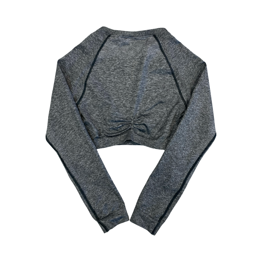 Athletic Top Ls Collar By Gym Shark In Grey, Size:M