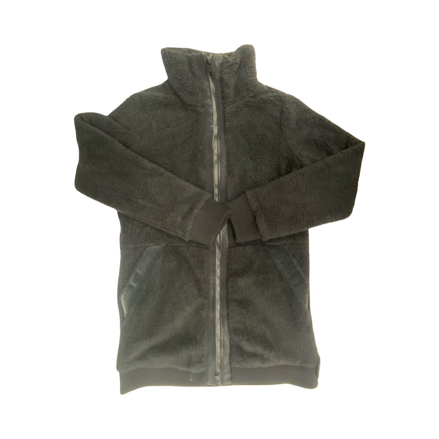 Jacket Faux Fur & Sherpa By Athleta In Black, Size:S