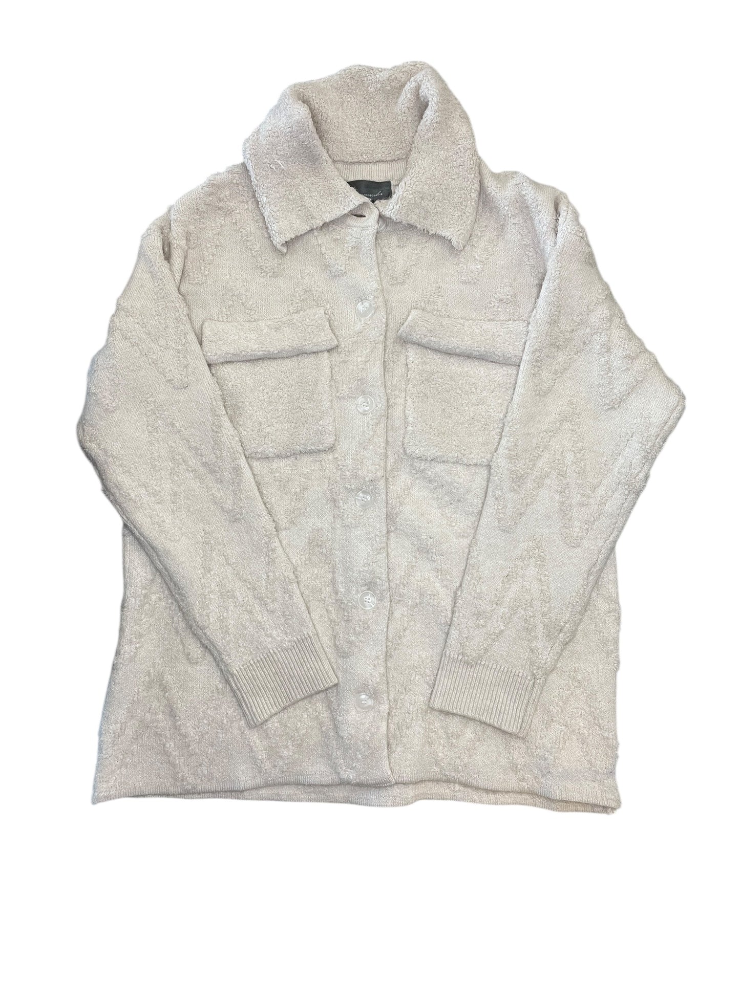 Jacket Faux Fur & Sherpa By Anthropologie In Cream, Size:Xl