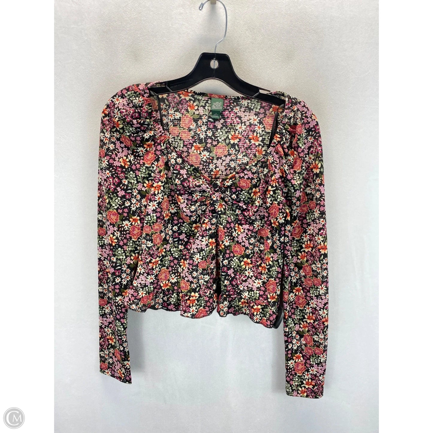 Top Long Sleeve By Wild Fable In Floral Print, Size: S