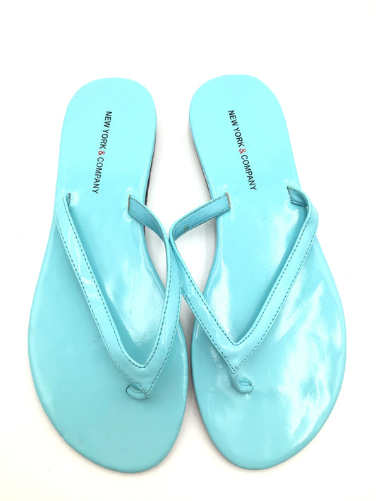 Sandals Flip Flops By New York And Co In Blue, Size: 7