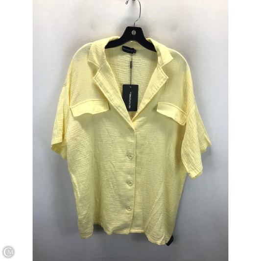 Top Short Sleeve By Pretty Little Thing In Yellow, Size: 8