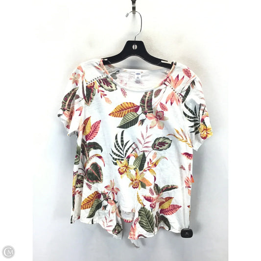 Top Short Sleeve By Old Navy In Tropical Print, Size: M