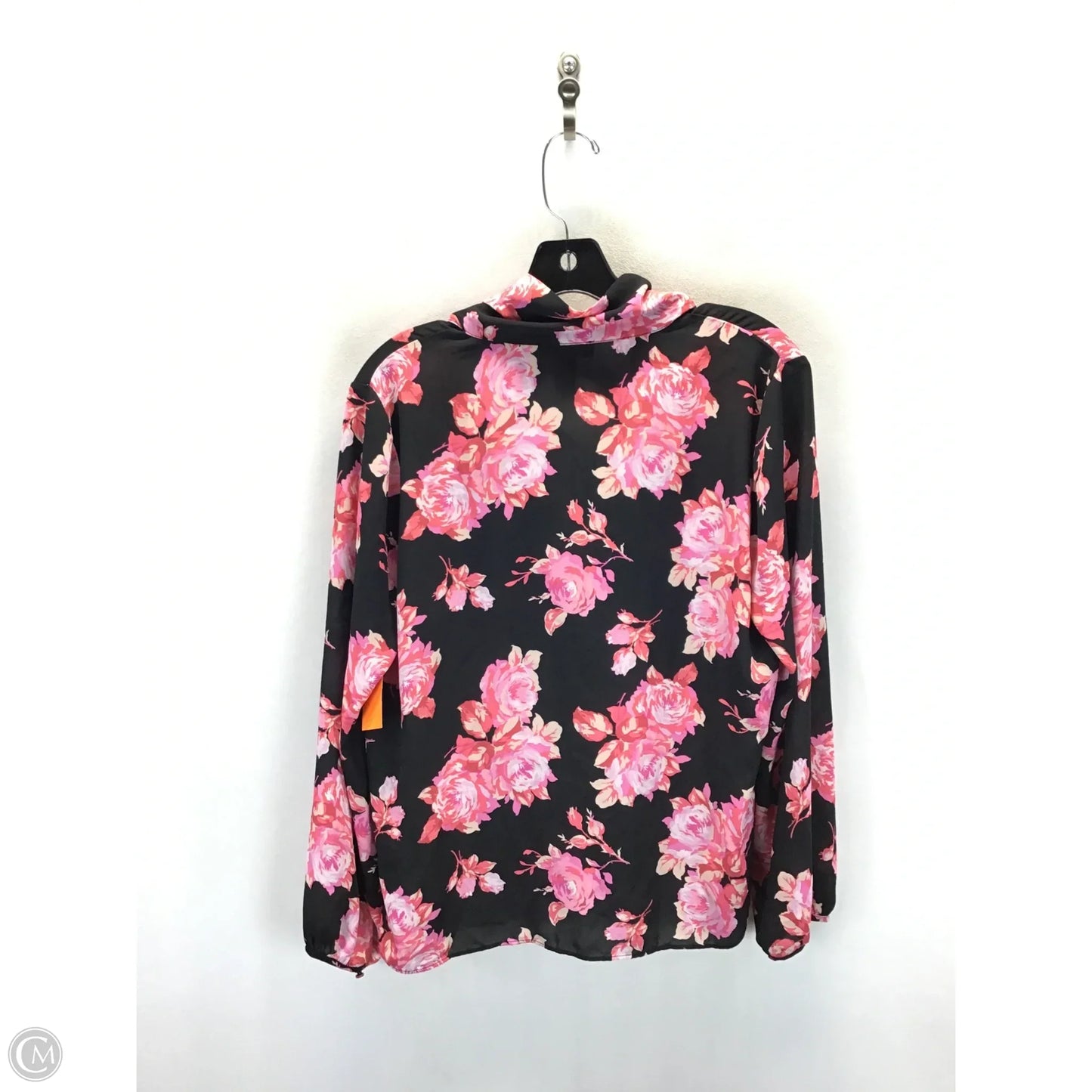 Blouse Long Sleeve By J. Crew In Black & Pink, Size: M