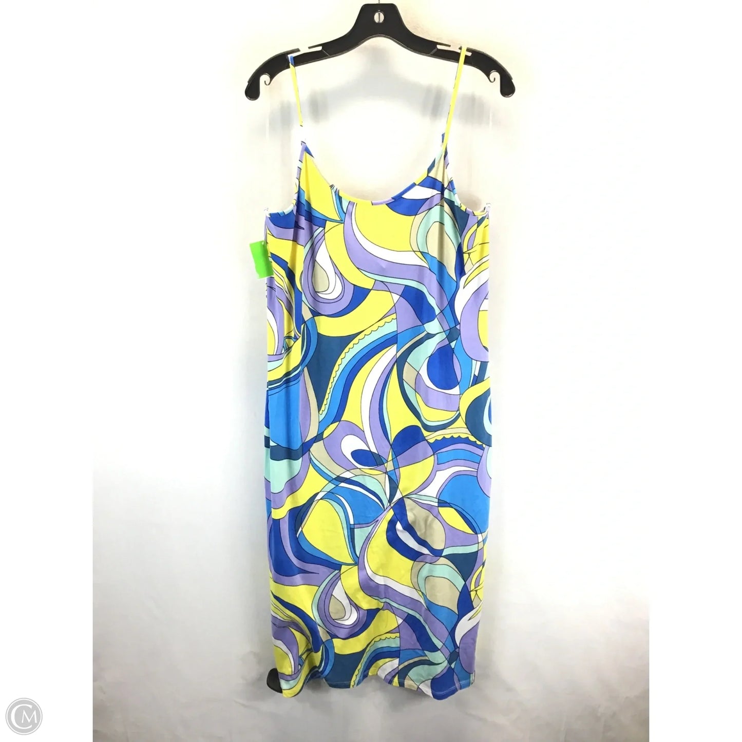 Dress Casual Midi By Clothes Mentor In Blue & Yellow, Size: 3x