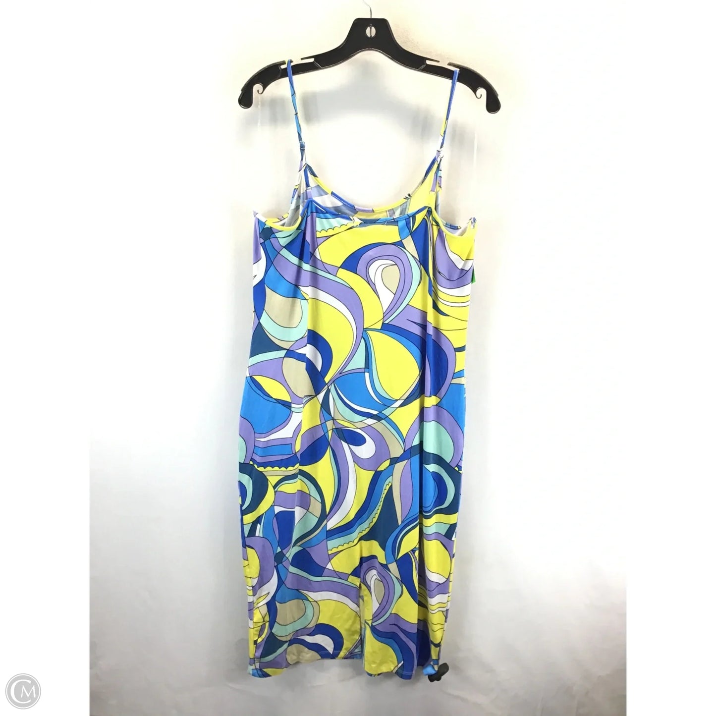 Dress Casual Midi By Clothes Mentor In Blue & Yellow, Size: 3x