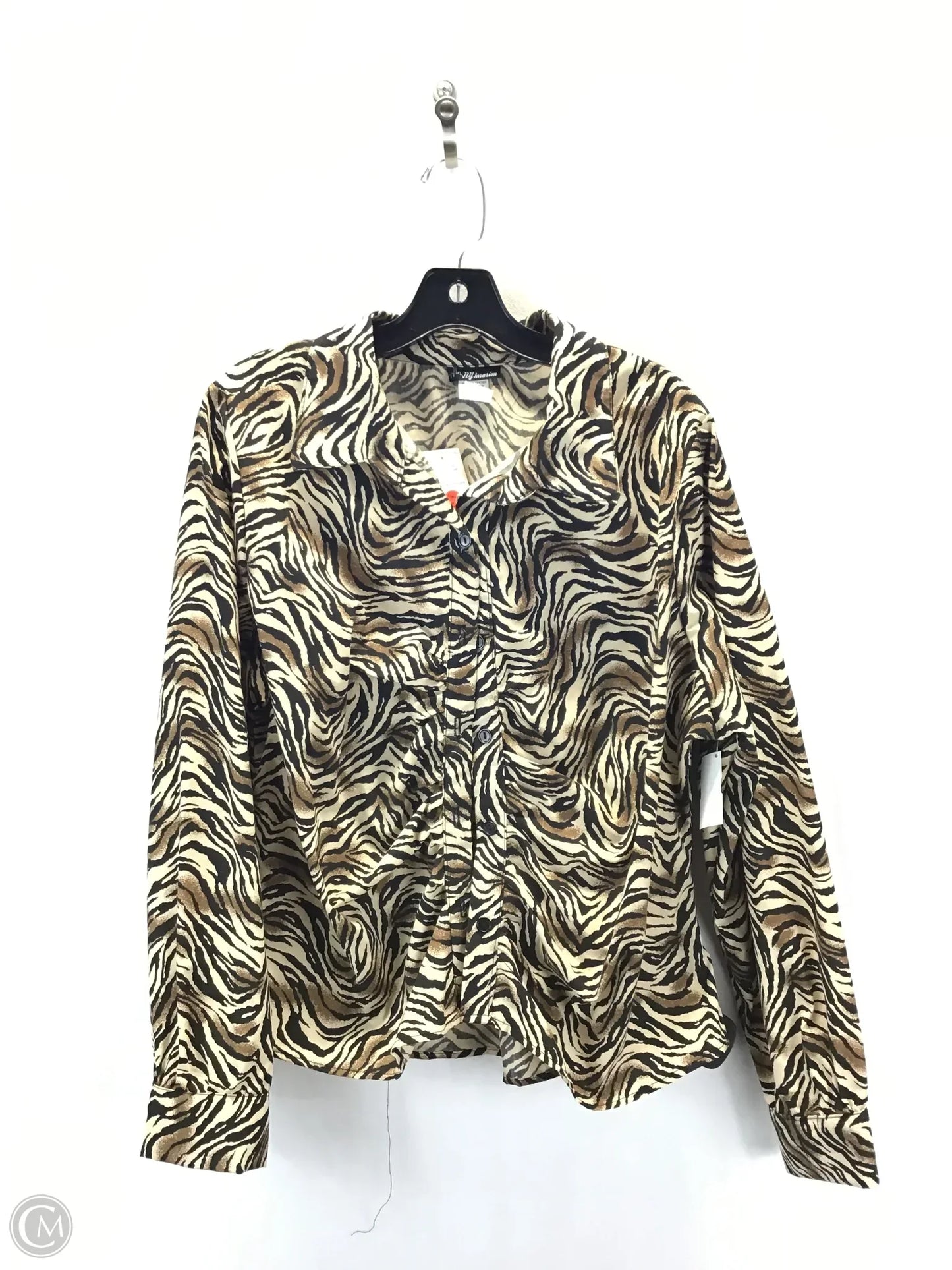 Top Long Sleeve By Clothes Mentor In Animal Print, Size: 2x