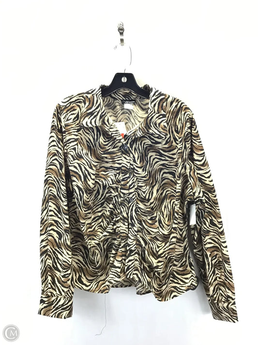 Top Long Sleeve By Clothes Mentor In Animal Print, Size: 2x