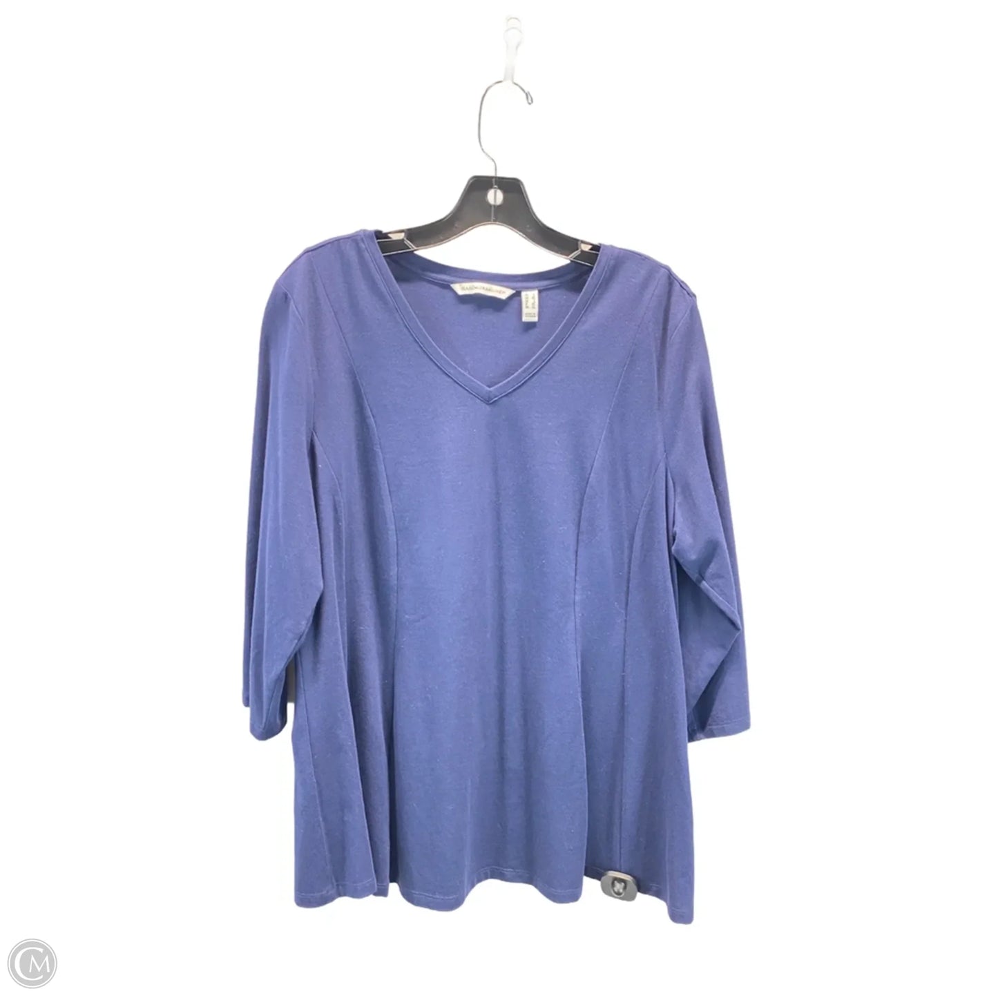 Top 3/4 Sleeve Basic By Isaac Mizrahi Live Qvc In Navy, Size: L