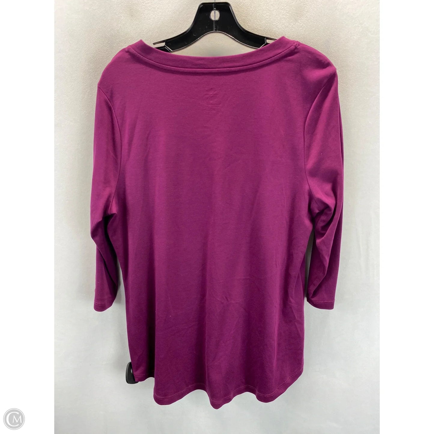 Top 3/4 Sleeve Basic By Isaac Mizrahi Live Qvc In Purple, Size: L