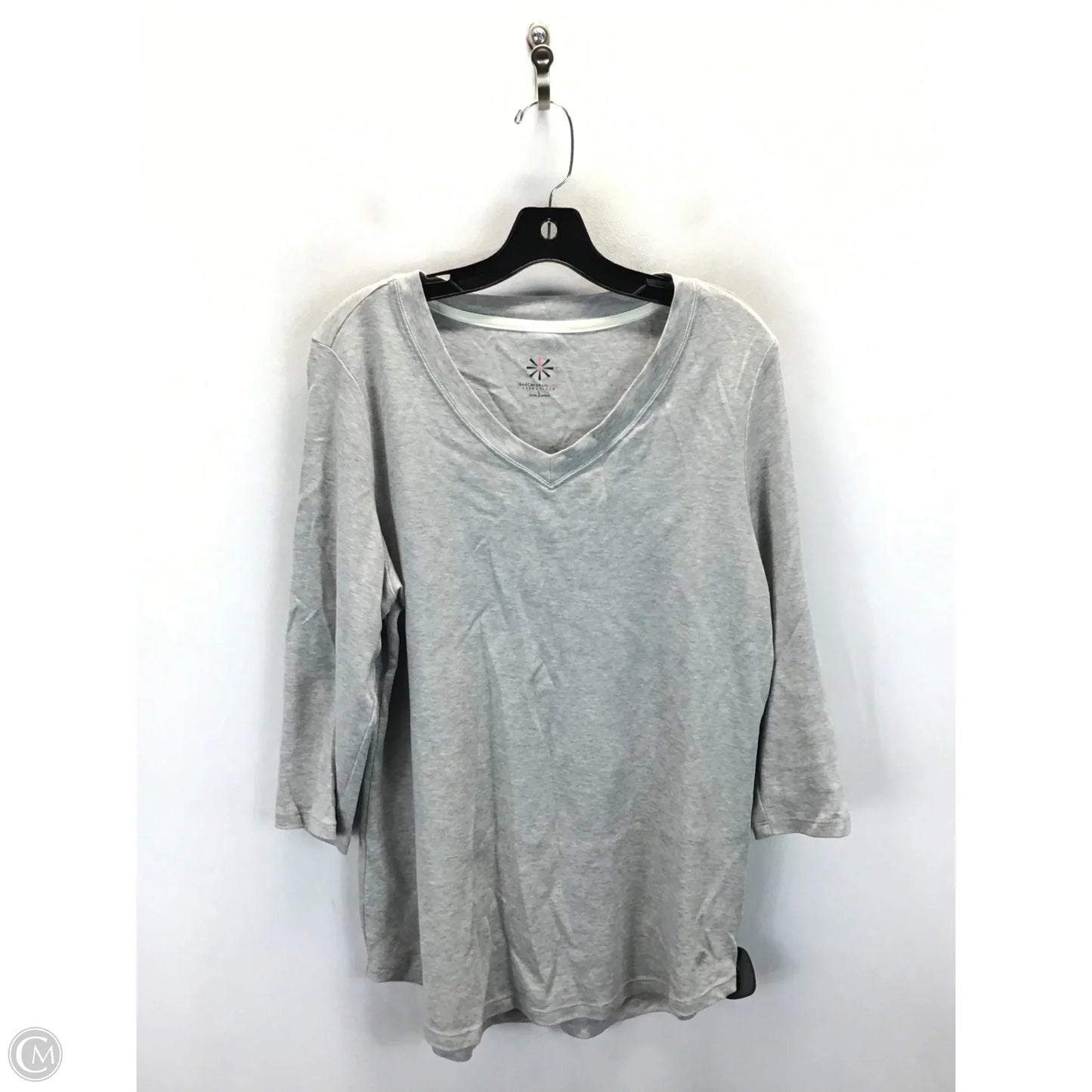 Top 3/4 Sleeve Basic By Isaac Mizrahi Live Qvc In Grey, Size: L