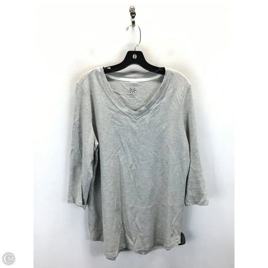 Top 3/4 Sleeve Basic By Isaac Mizrahi Live Qvc In Grey, Size: L