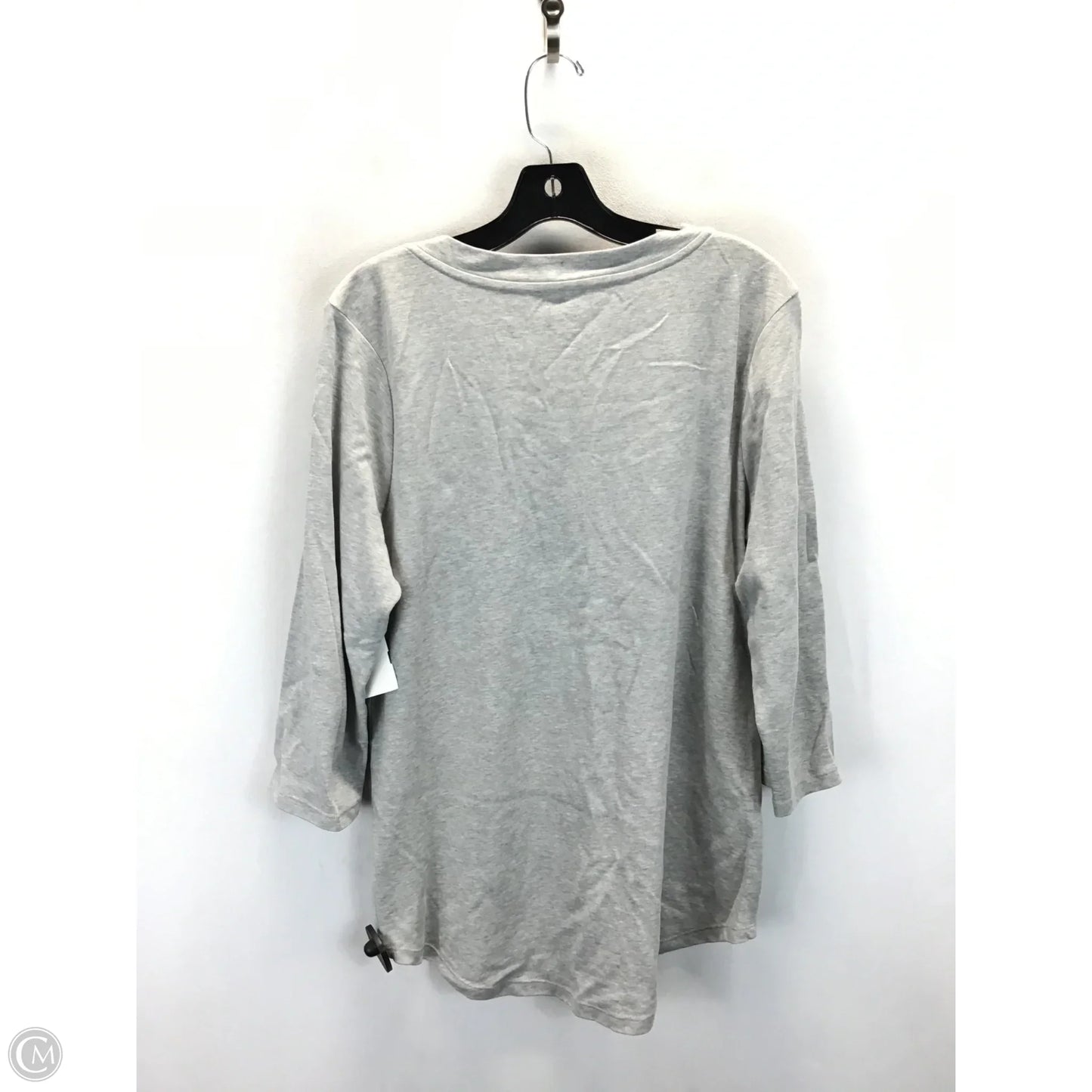 Top 3/4 Sleeve Basic By Isaac Mizrahi Live Qvc In Grey, Size: L