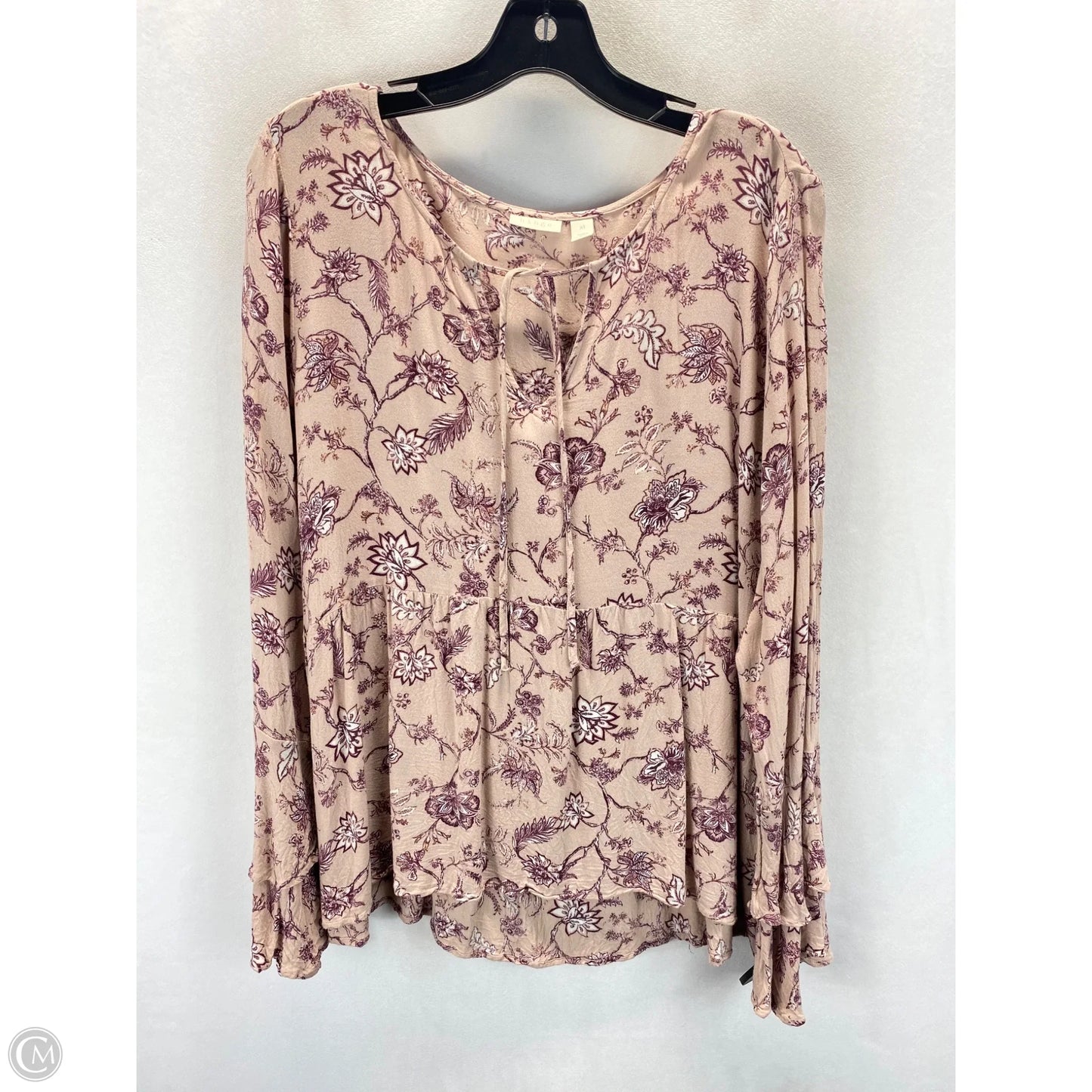 Top Long Sleeve By Hinge In Floral Print, Size: Xl