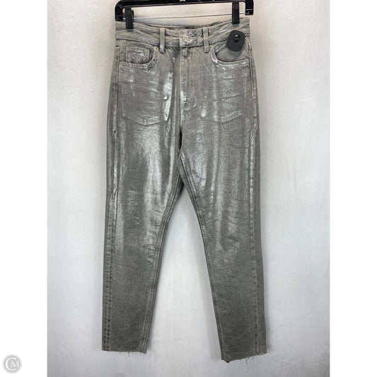 Jeans Skinny By Zara In Silver, Size: 2