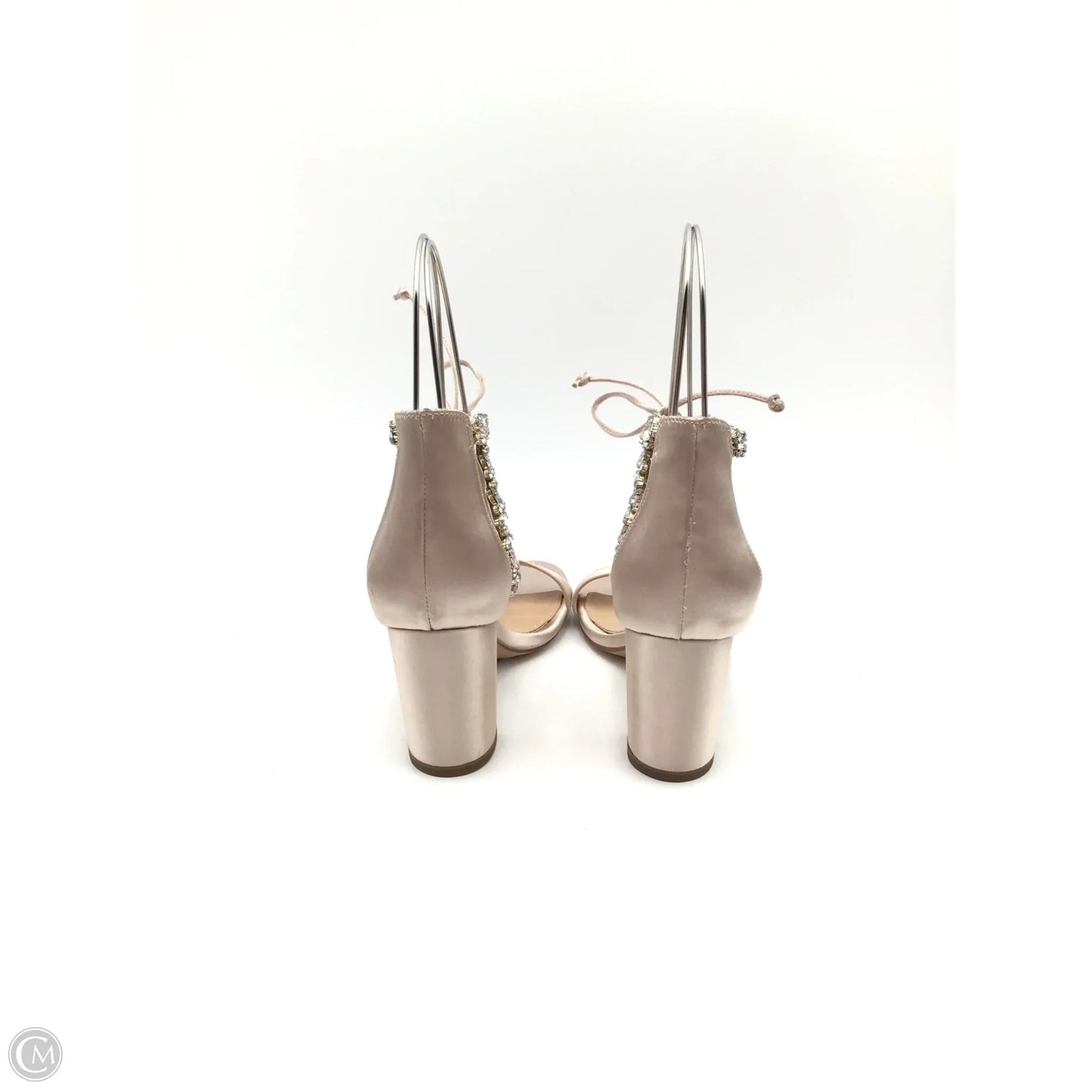 Sandals Heels Block By Badgley Mischka In Beige, Size: 6.5
