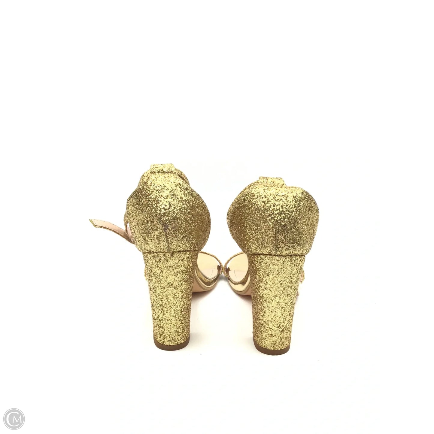 Sandals Heels Block By Clothes Mentor In Gold, Size: 8