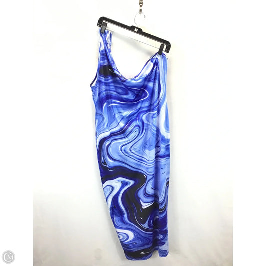 Dress Casual Midi By Clothes Mentor In Black & Blue, Size: 3x