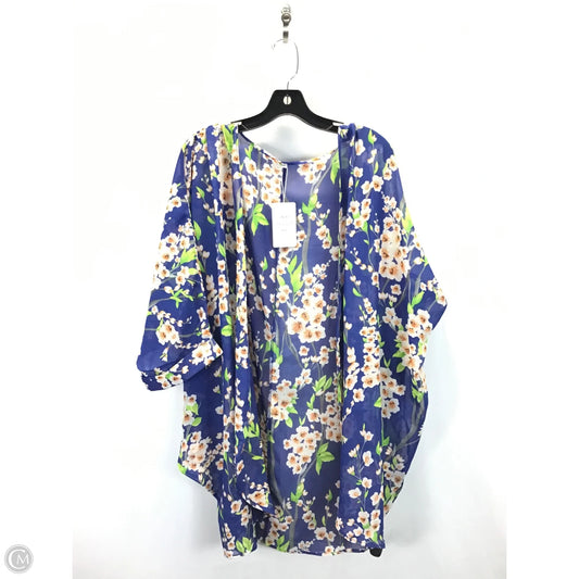 Kimono By Clothes Mentor In Blue & White, Size: Xl