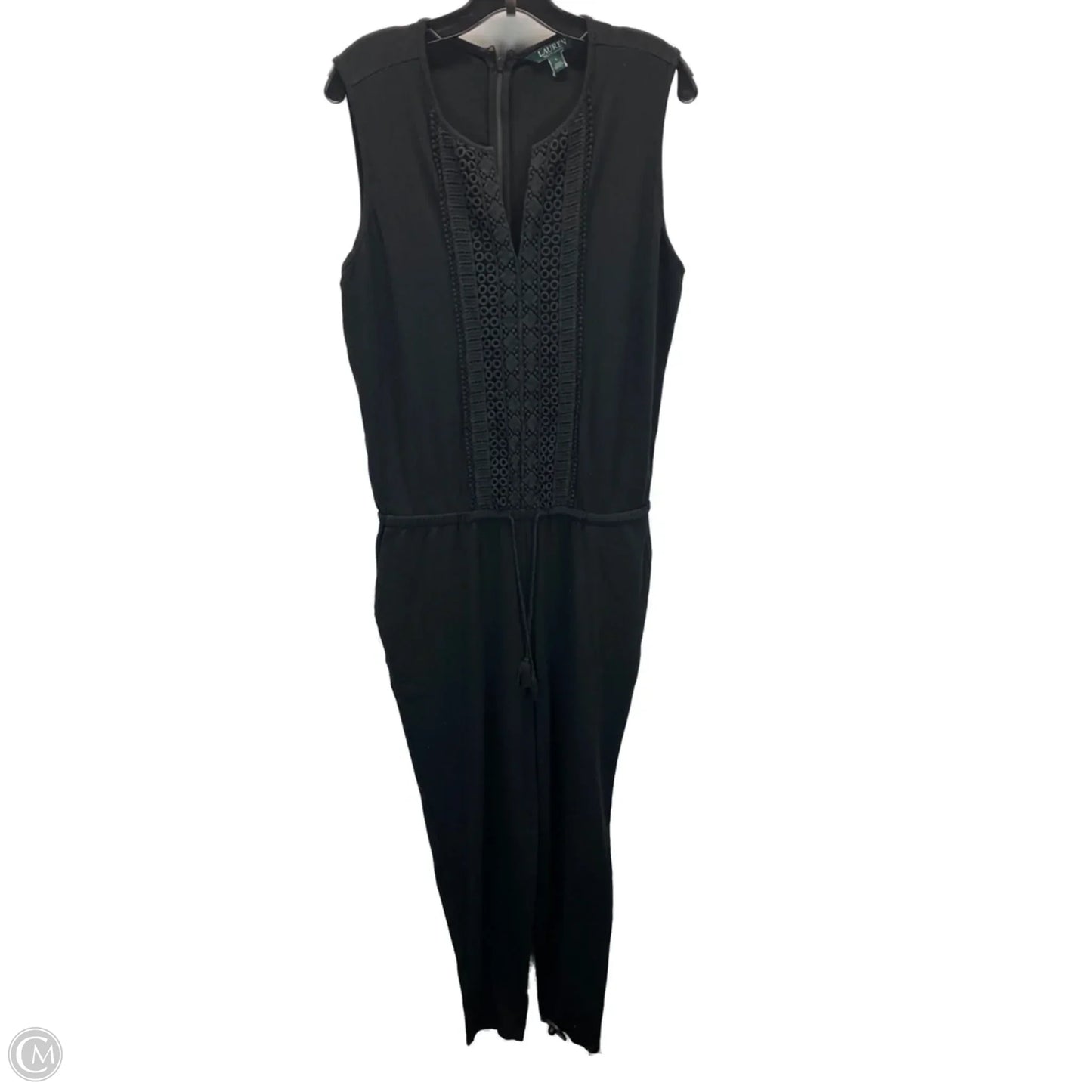 Jumpsuit By Lauren By Ralph Lauren In Black, Size: L