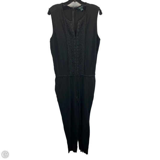 Jumpsuit By Lauren By Ralph Lauren In Black, Size: L