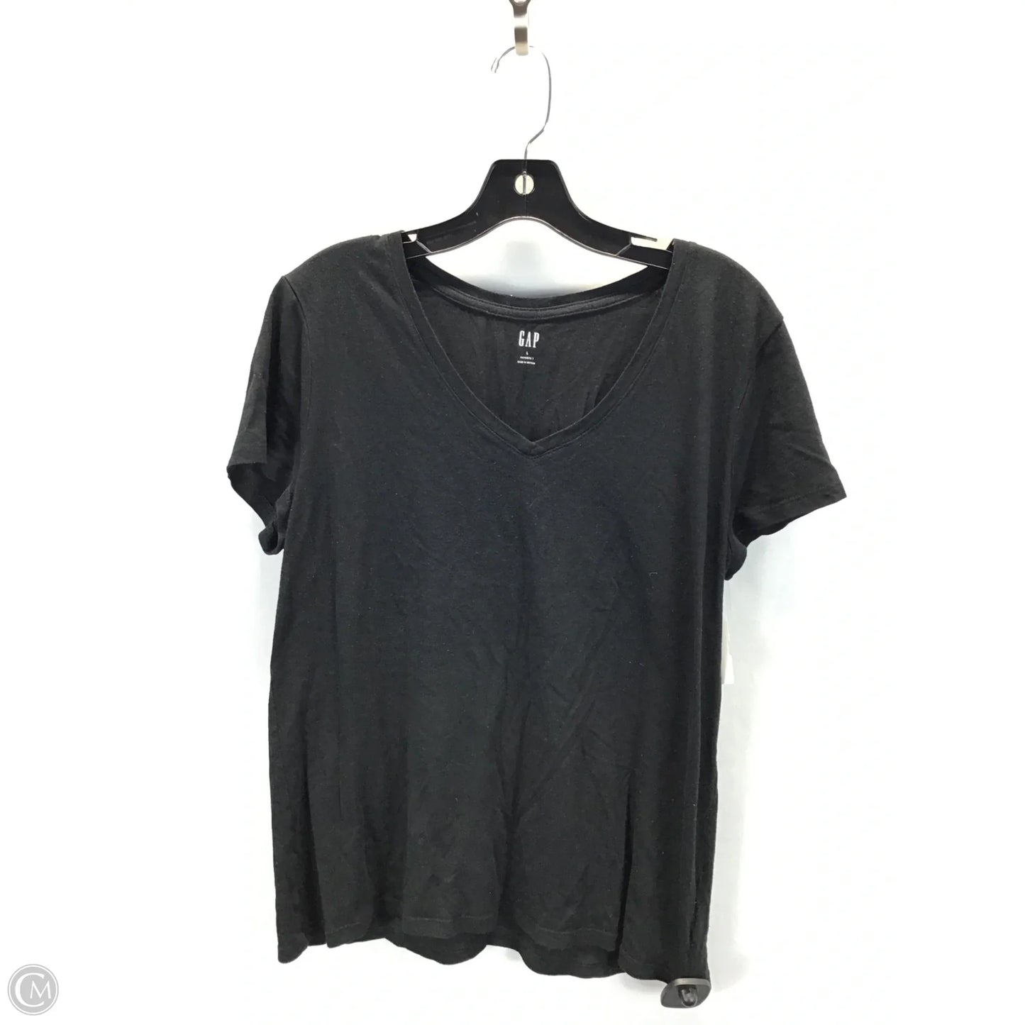 Top Short Sleeve Basic By Gap In Black, Size: L
