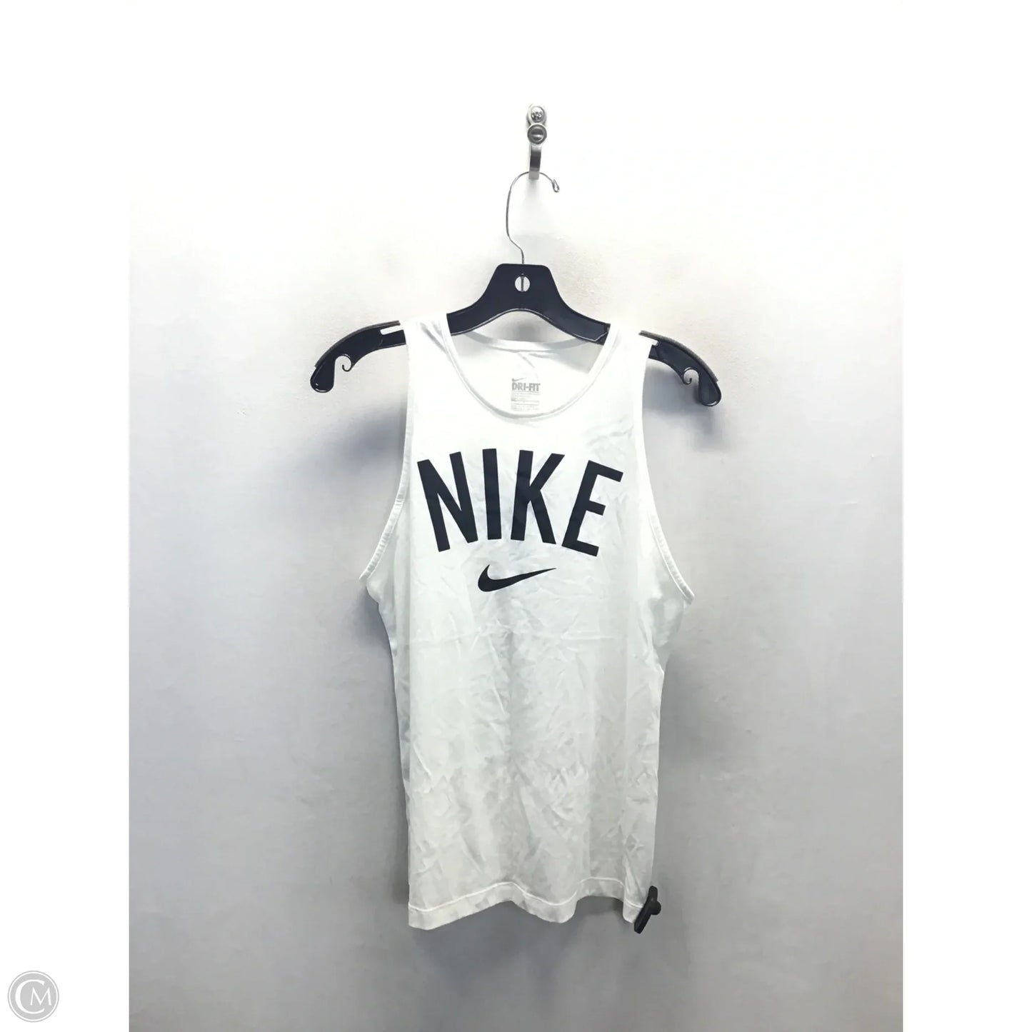 Athletic Tank Top By Nike Apparel In Black & White, Size: S