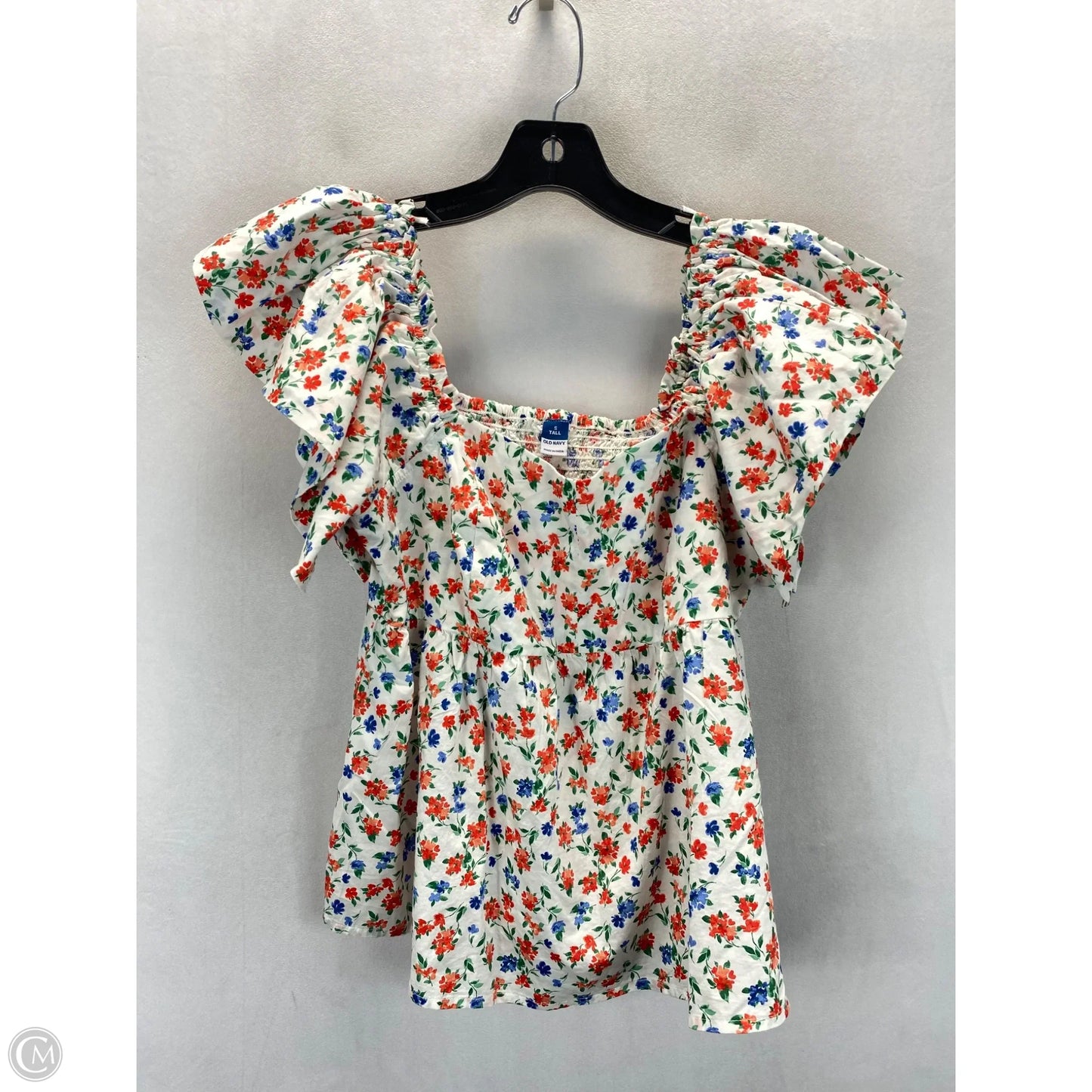 Top Short Sleeve By Old Navy In Blue & Red & White, Size: S
