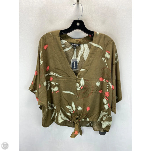 Top Short Sleeve By Express In Tropical Print, Size: S