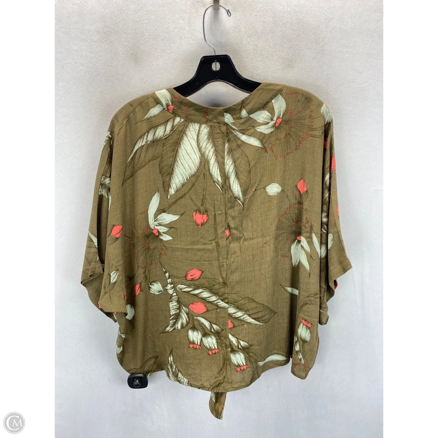 Top Short Sleeve By Express In Tropical Print, Size: S