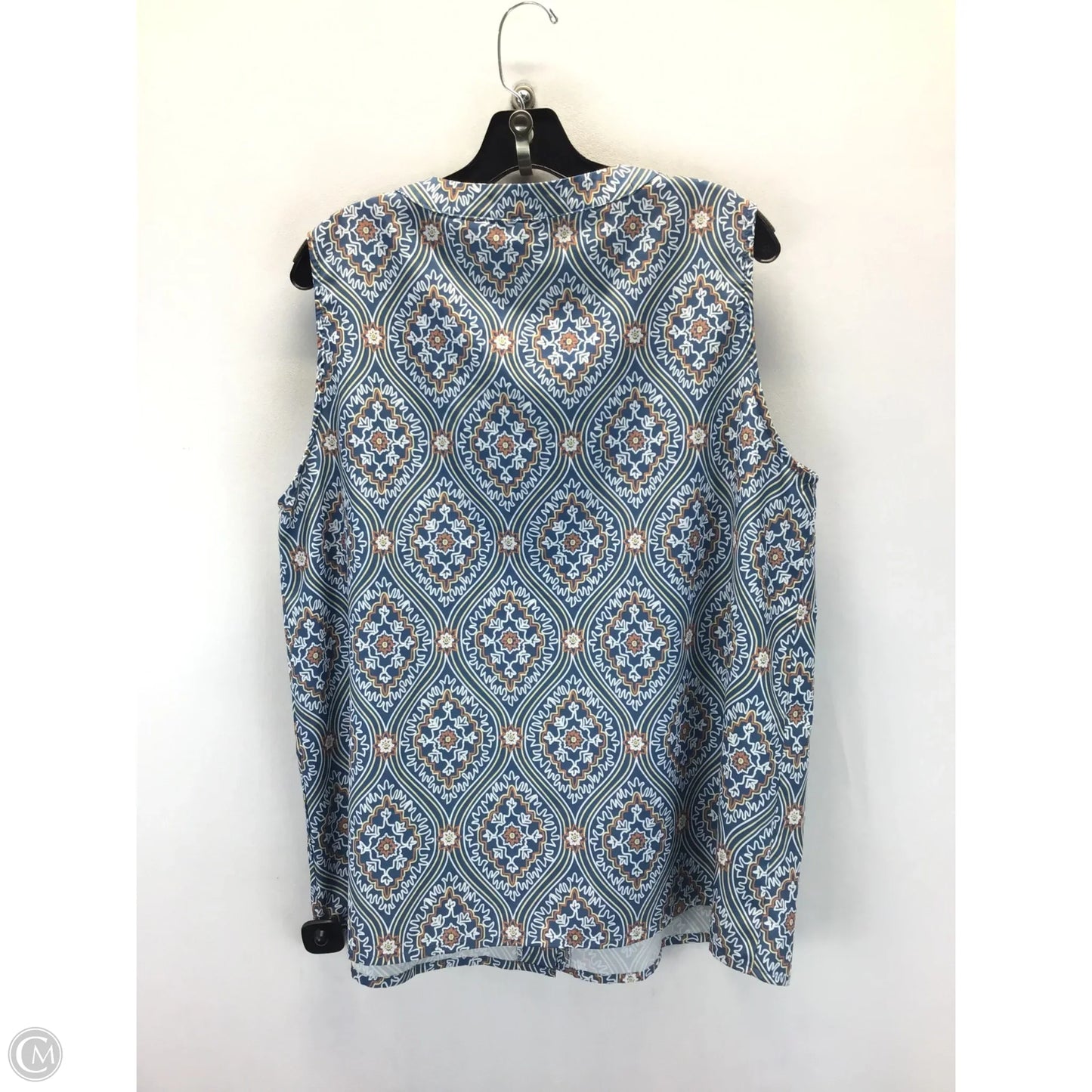 Top Sleeveless By Clothes Mentor In Blue & White, Size: Xxl