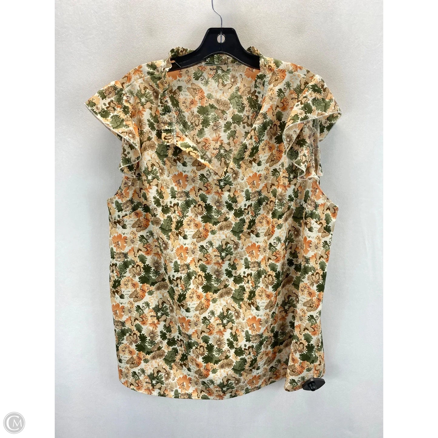 Top Sleeveless By Clothes Mentor In Green & Orange, Size: 1x