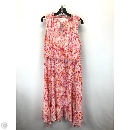 Dress Casual Maxi By London Times In Orange & Pink, Size: 16