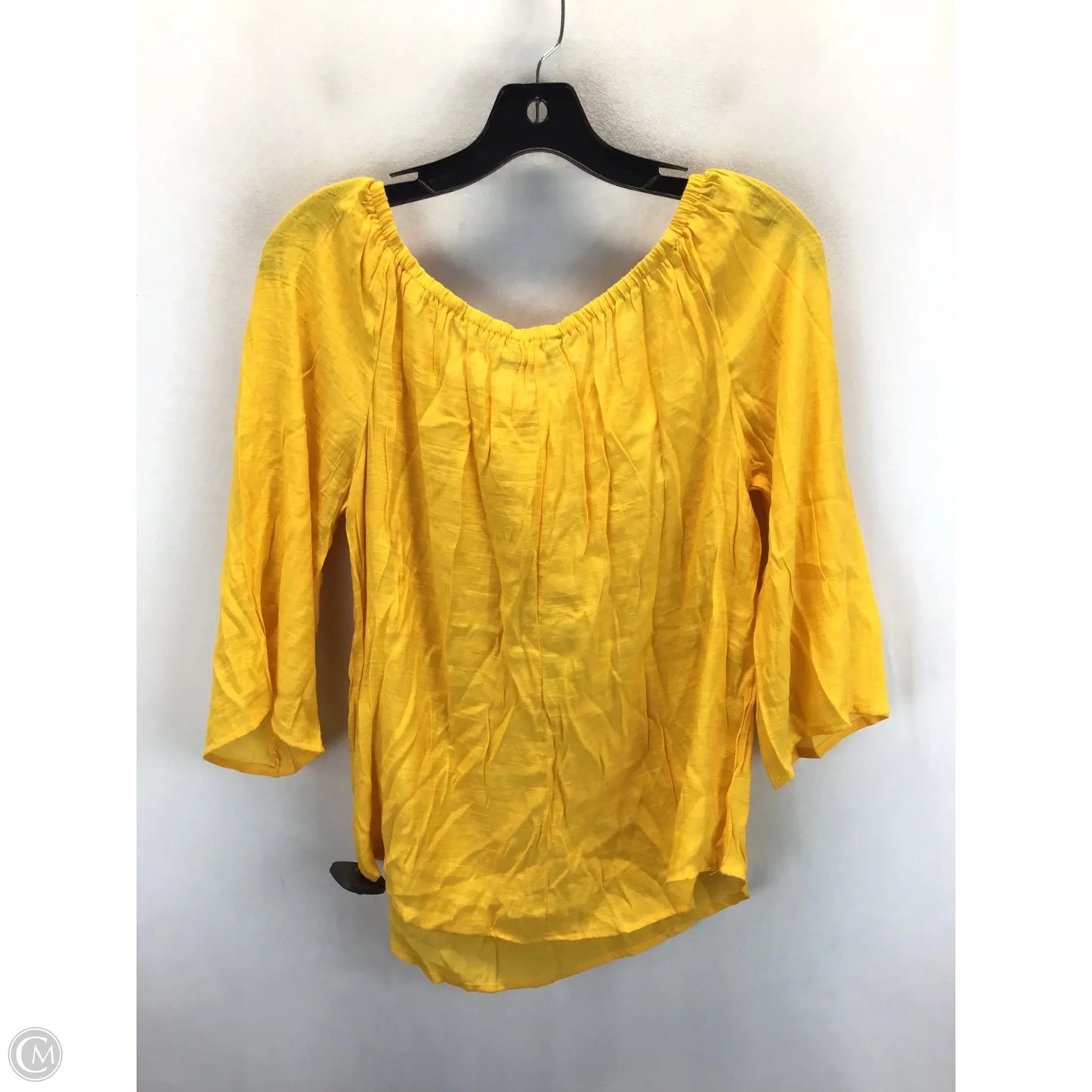 Top 3/4 Sleeve By Unique Spectrum In Yellow, Size: M