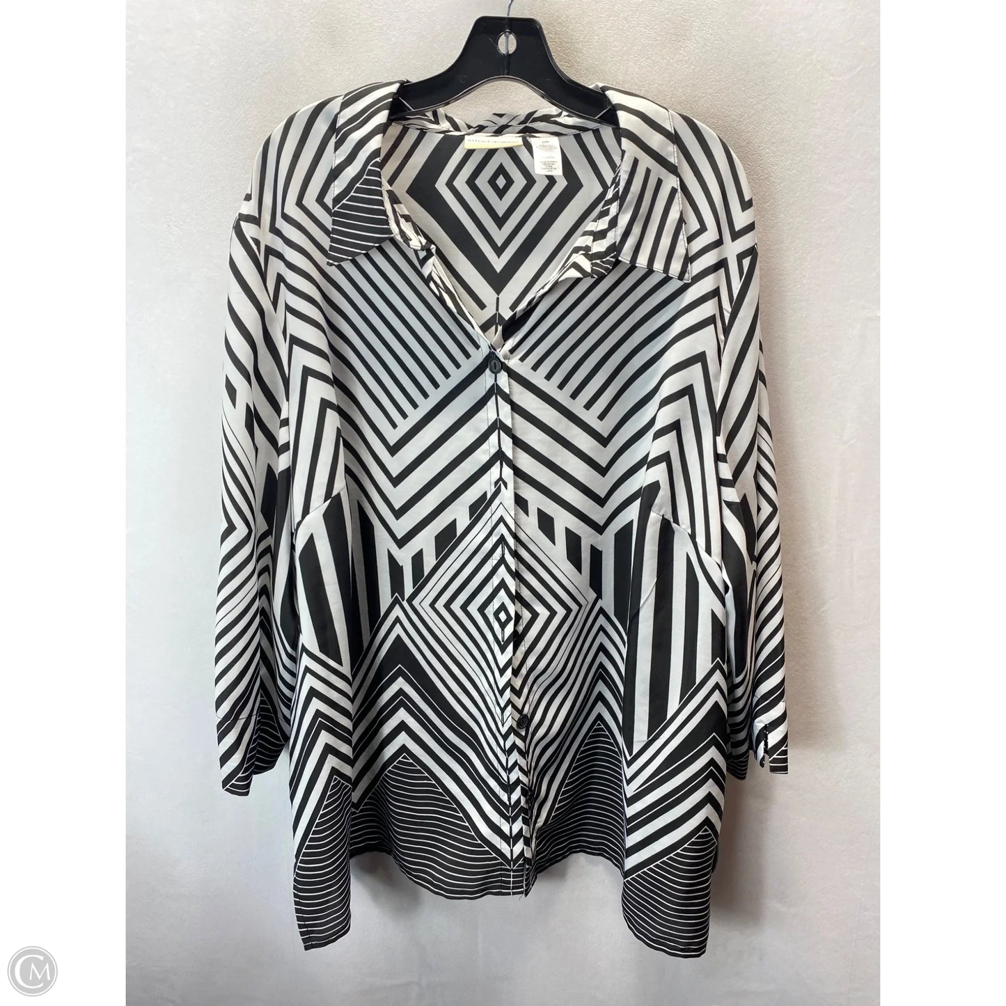 Top Long Sleeve By Alfred Dunner In Chevron Pattern, Size: 22