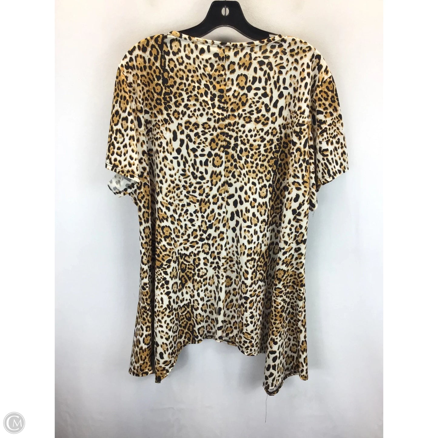 Top Short Sleeve By Clothes Mentor In Leopard Print, Size: 2x