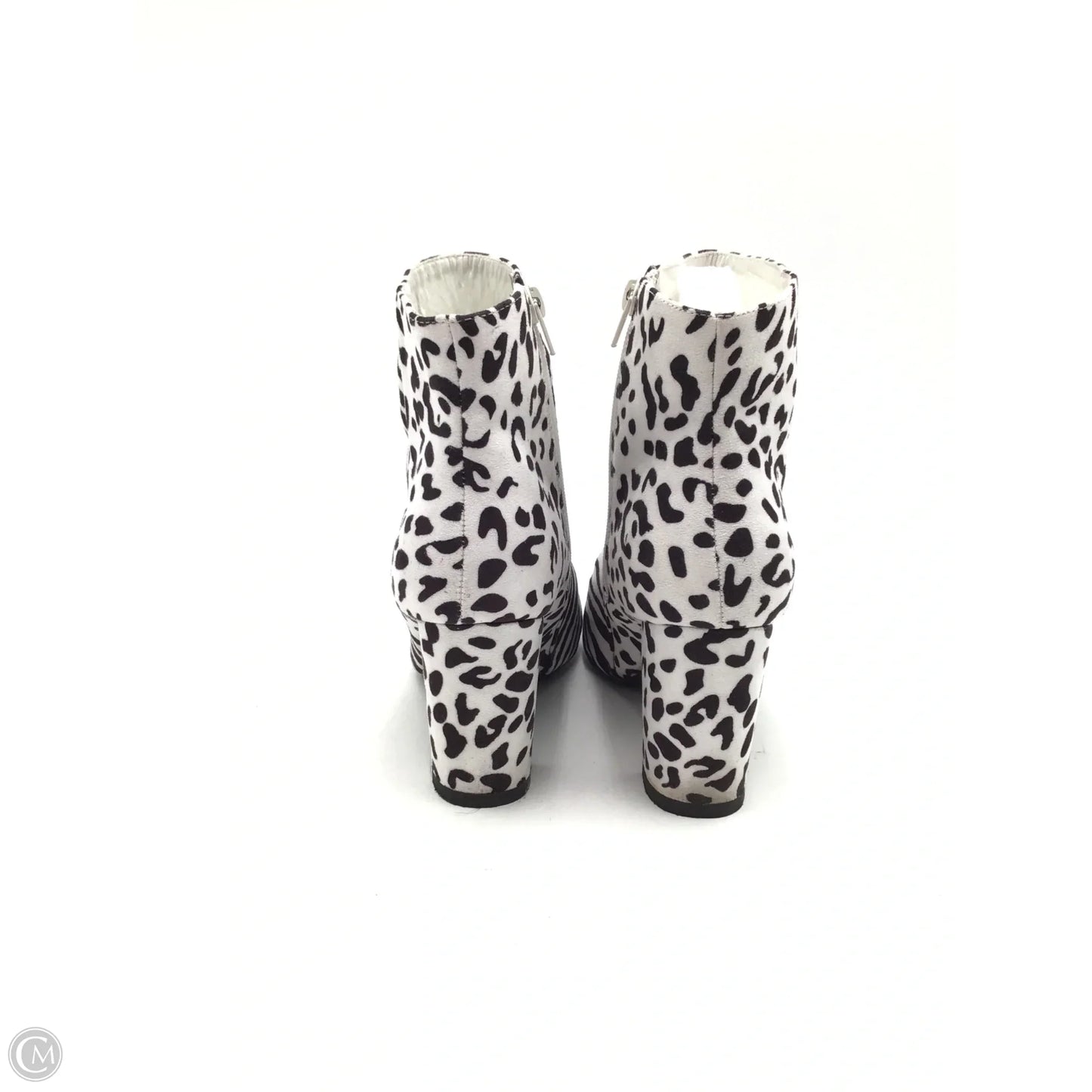 Boots Ankle Heels By Bamboo In Zebra Print, Size: 8.5