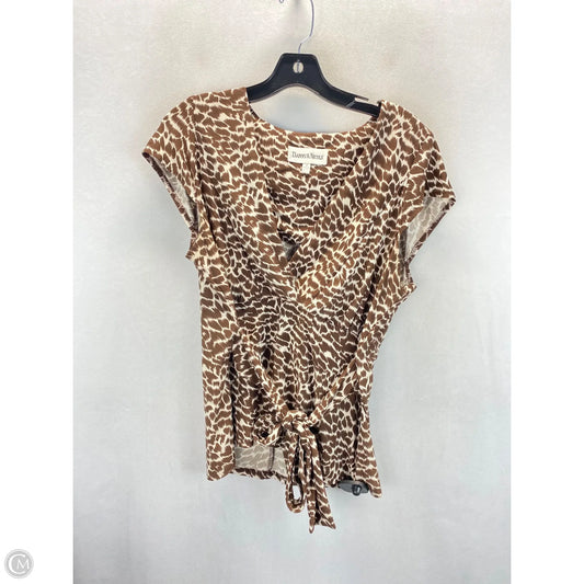 Top Sleeveless By Dannyandnicole In Brown & Cream, Size: 16