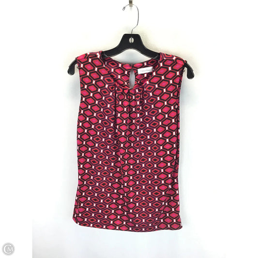 Top Sleeveless By Calvin Klein In Pink & Red, Size: L
