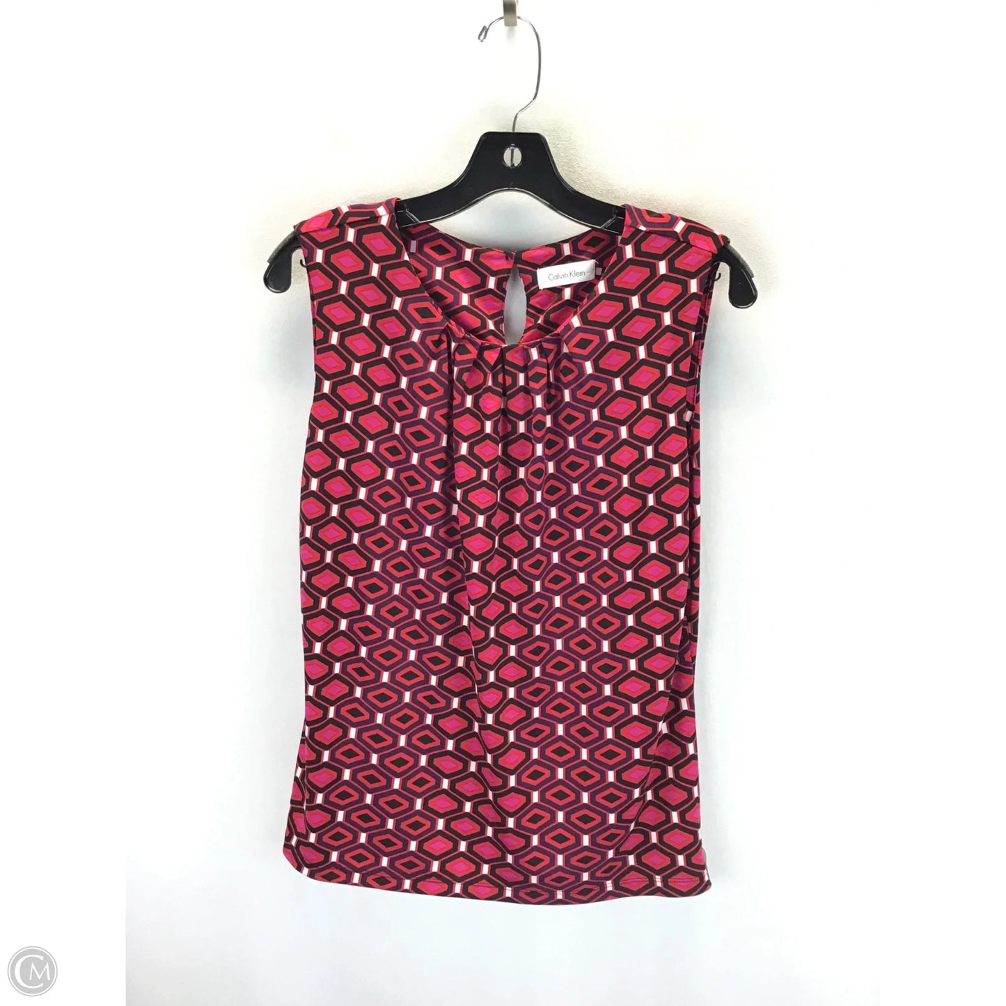 Top Sleeveless By Calvin Klein In Pink & Red, Size: L