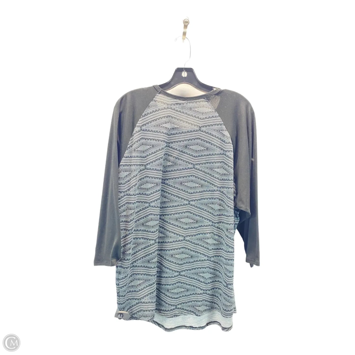 Top 3/4 Sleeve By Lularoe In Black & Cream, Size: 3x