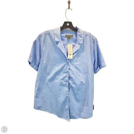 Top Short Sleeve By French Connection In Blue & Cream, Size: L
