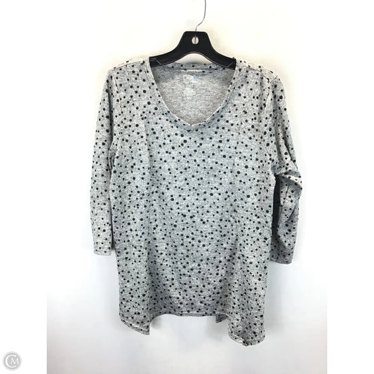Top 3/4 Sleeve By Croft And Barrow In Polkadot Pattern, Size: L