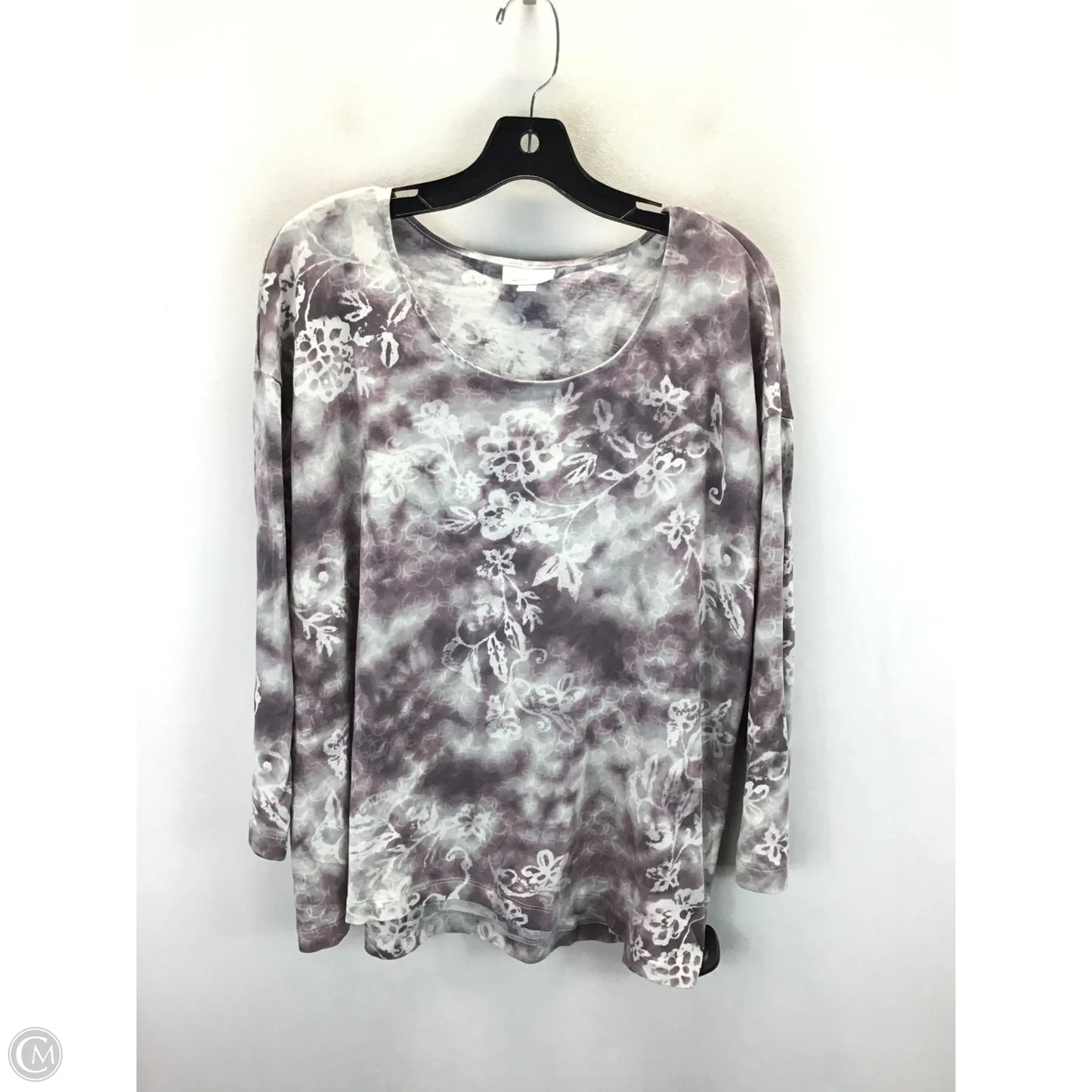 Top Long Sleeve By Pure Jill In Grey & Purple, Size: Xlp