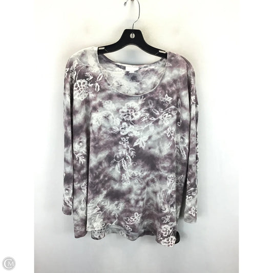 Top Long Sleeve By Pure Jill In Grey & Purple, Size: Xlp