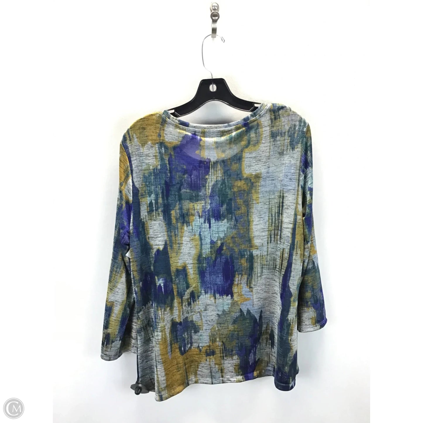 Top Long Sleeve By Simply Vera In Blue & Grey, Size: Xl