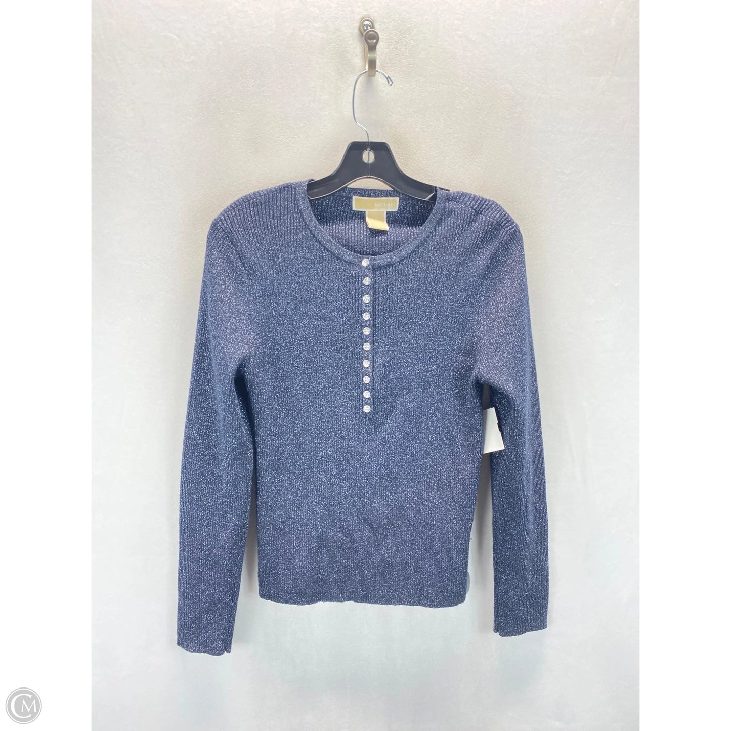 Sweater By Michael By Michael Kors In Blue & Silver, Size: Lp