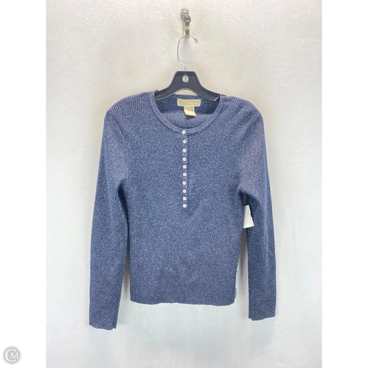 Sweater By Michael By Michael Kors In Blue & Silver, Size: Lp