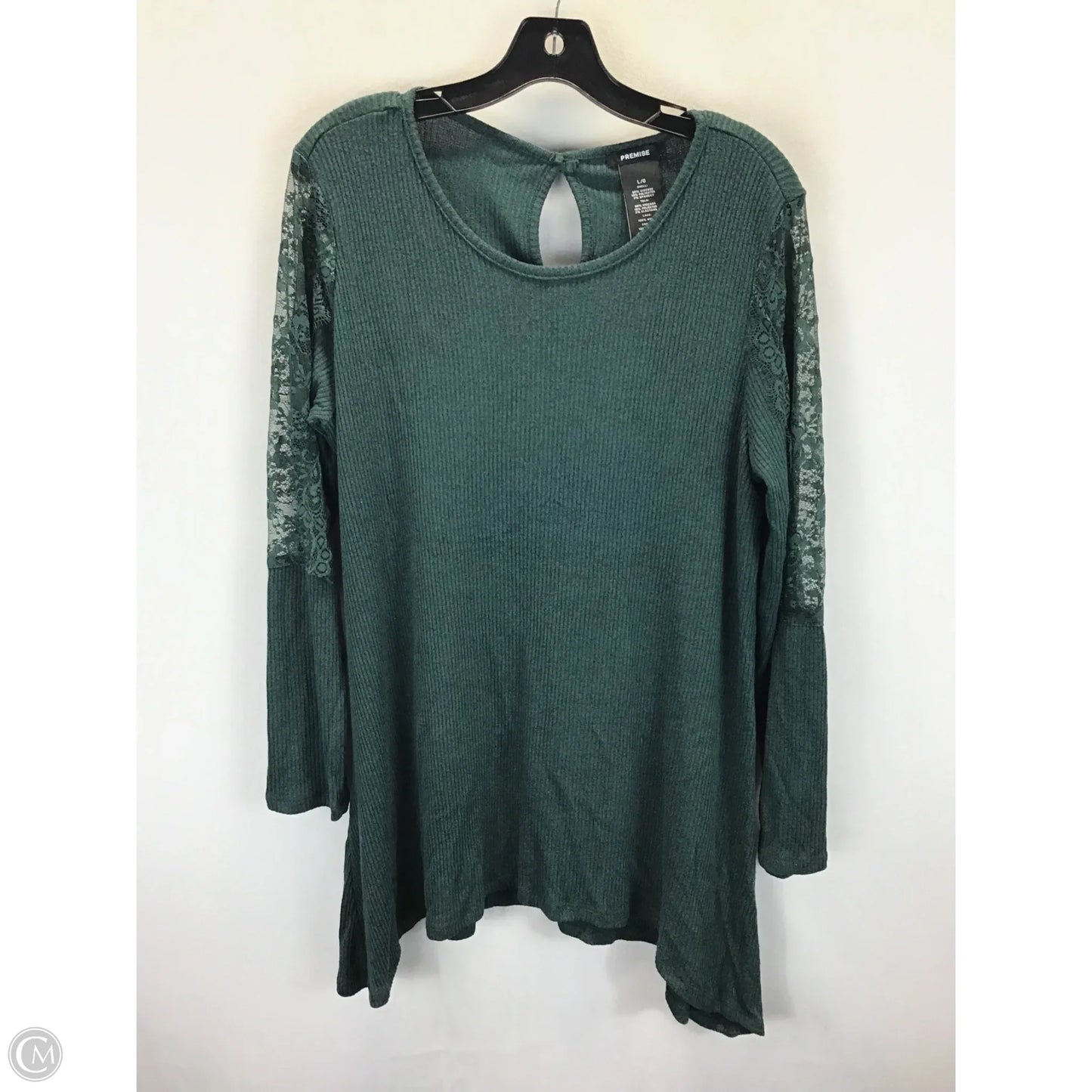 Top Long Sleeve By Premise In Green, Size: L
